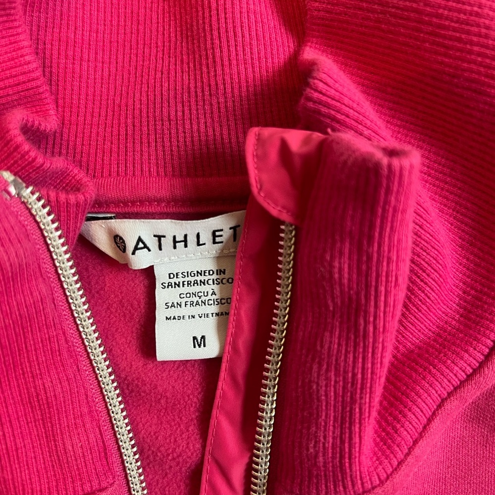 Athleta Hot Pink Quarter-Zip Pullover - Picture 4 of 8